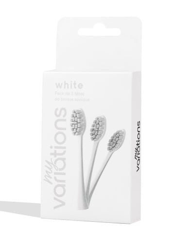 my variations 3er-Set: Ersatz-Bürstenköpfe in Weiß