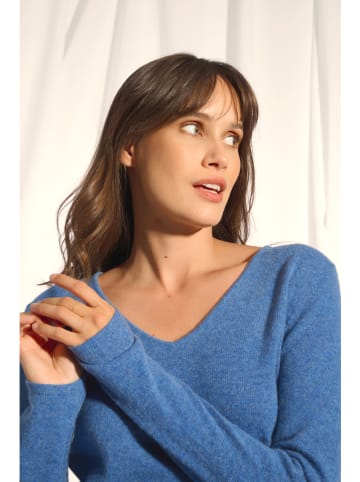 Just Cashmere Kaszmirowy sweter "Joan" w kolorze niebieskim