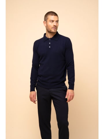 Just Cashmere Kaschmir-Poloshirt "Douglas" in Dunkelblau