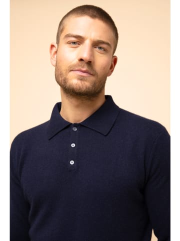 Just Cashmere Kaschmir-Poloshirt "Douglas" in Dunkelblau