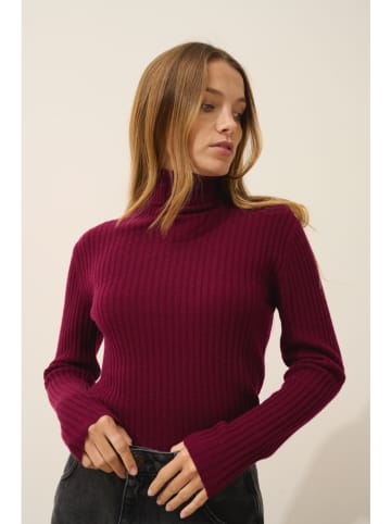 Just Cashmere Kaschmir-Rollkragenpullover "Miraya" in Bordeaux
