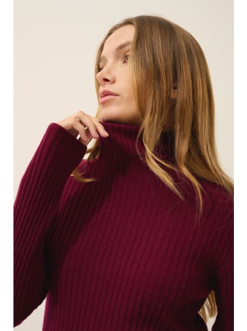 Just Cashmere Kasjmieren coltrui "Miraya" bordeaux