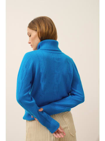 Just Cashmere Kaschmir-Rollkragenpullover "Estelle" in Blau