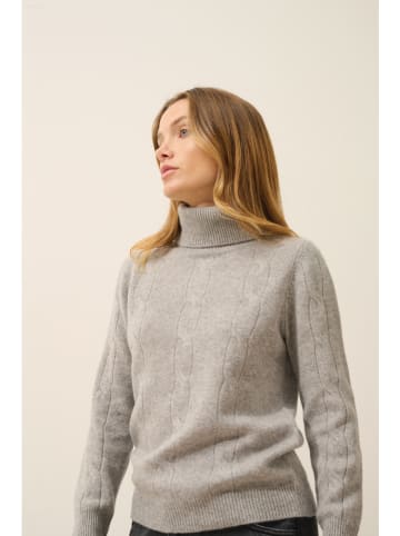 Just Cashmere Kasjmieren coltrui "Estelle" lichtgrijs