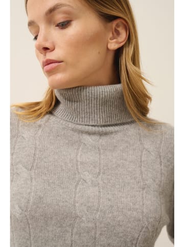 Just Cashmere Kaschmir-Rollkragenpullover "Estelle" in Hellgrau