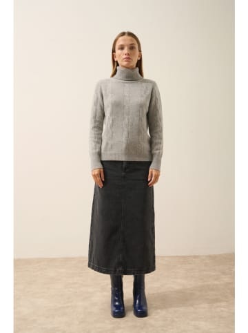 Just Cashmere Kaschmir-Rollkragenpullover "Estelle" in Hellgrau
