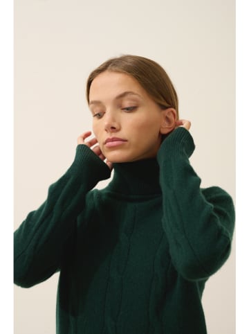 Just Cashmere Kasjmieren coltrui "Estelle" donkergroen