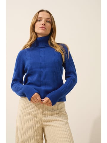 Just Cashmere Kaschmir-Rollkragenpullover "Estelle" in Blau