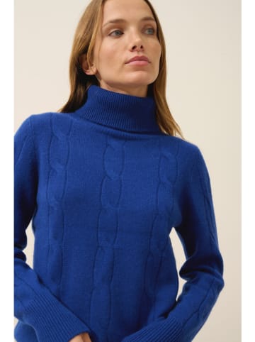 Just Cashmere Kaschmir-Rollkragenpullover "Estelle" in Blau