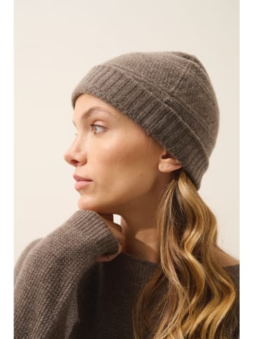 Just Cashmere Kaschmir-Mütze "Ember" in Taupe
