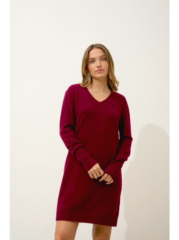 Just Cashmere Kasjmieren jurk "Mileya" bordeaux