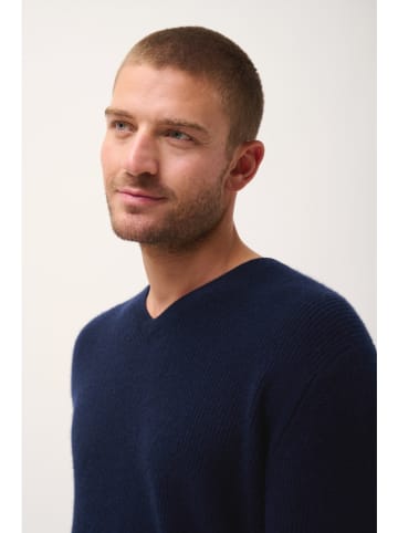 Just Cashmere Kaszmirowy sweter "Mevron" w kolorze granatowym