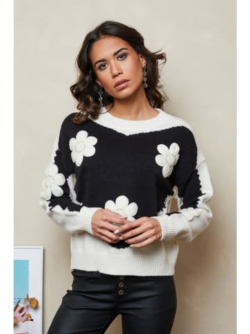 Joséfine Pullover "Diaz" in Weiß/ Schwarz