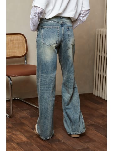 Joséfine Spijkerbroek "Flower" - Comfort fit - lichtblauw