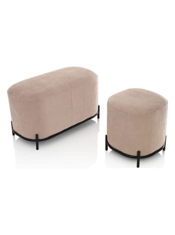 TFT Home Hocker "Vanity" in Beige - (B)82 x (H)45 x (T)42 cm