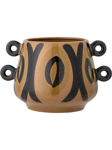 Bloomingville Bloempot "Hayan" lichtbruin/zwart - (B)24,5 x (H)13 x (D)18 cm