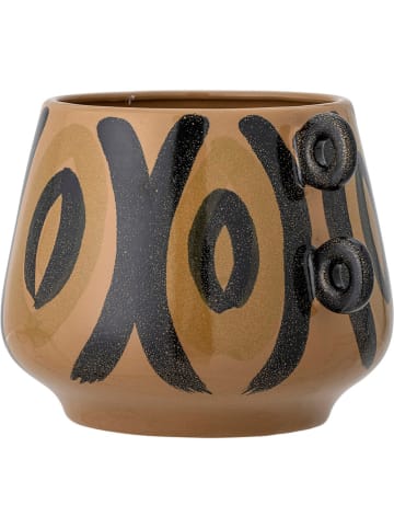 Bloomingville Bloempot "Hayan" lichtbruin/zwart - (B)24,5 x (H)13 x (D)18 cm
