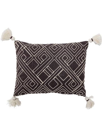 Bloomingville Kussen "Bali" bruin/wit - (L)30 x (B)40 cm
