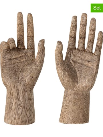 Bloomingville 2er-Set: Dekoobjekte ''Teis'' in Hellbraun - (B)5 x (H)13 x (T)2,5 cm