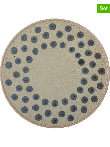 Bloomingville Speiseteller ''Tinni'' in Beige/ Blau - Ø 28,5 cm