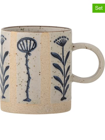 Bloomingville 2er-Set: Tassen in Beige/ Dunkelblau - 195 ml