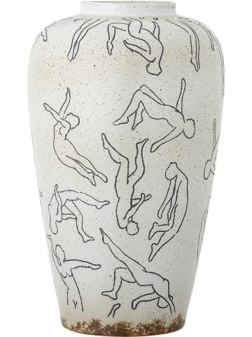 Bloomingville Vase ''Adah'' in Beige/ Schwarz - (H)34 x Ø 21 cm