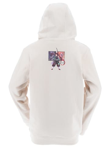 DEMON Hoodie "Demon slayer" in Creme/ Hellblau