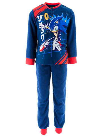 Sonic Fleece pyjama "Sonic modern" blauw
