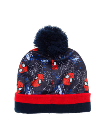 Spiderman 2tlg. Winteraccessoires-Set: "Spiderman" in Dunkelblau/ Rot