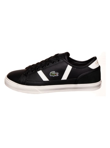 Lacoste Leder-Sneakers in Schwarz/ Weiß