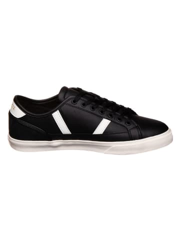 Lacoste Skórzane sneakersy w kolorze czarno-białym