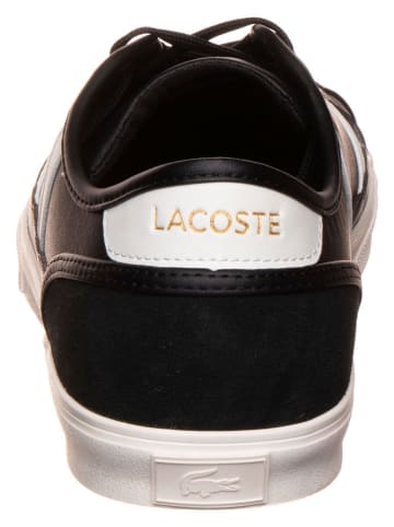 Lacoste Leder-Sneakers in Schwarz/ Weiß