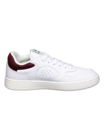 Lacoste Leder-Sneakers in Weiß/ Rot