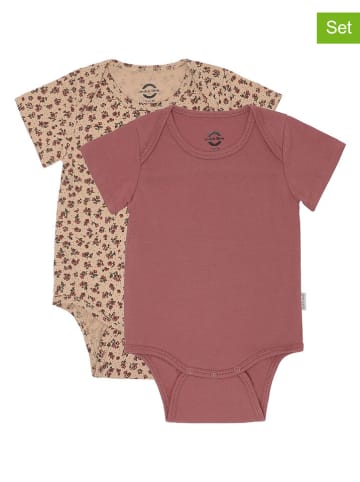 mikk-line 2er-Set: Bodys in Beige/ Koralle
