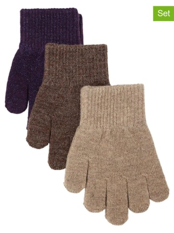 mikk-line 3er-Set: Fingerhandschuhe in Braun