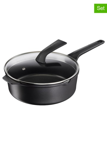 Tefal 2tlg. Set: Schmorpfanne "Robusto " in Schwarz - Ø 26 cm