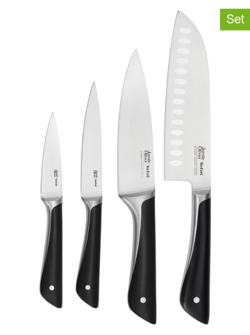 Jamie Oliver 4-delige set: messenset zilverkleurig/zwart