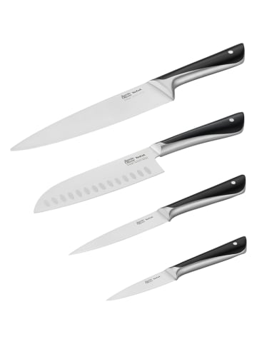 Jamie Oliver 4-delige set: messenset zilverkleurig/zwart