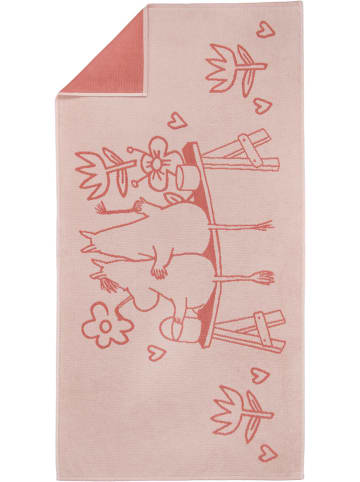 Moomin Ręcznik prysznicowy "Love" w kolorze jasnoróżowym - 140 x 70 cm