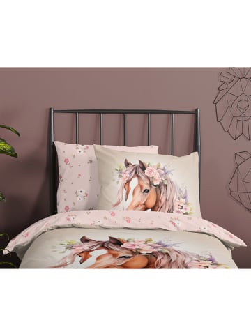 Good Morning Bettwäsche-Set "Avera" in Beige/ Rosa