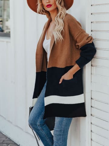 LA Angels Cardigan in Camel/ Schwarz