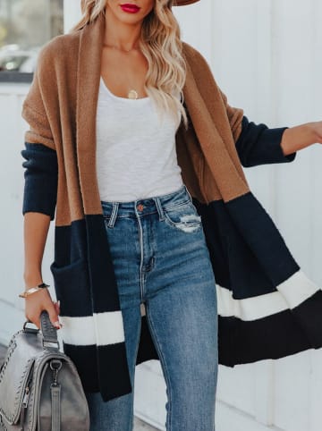 LA Angels Cardigan in Camel/ Schwarz