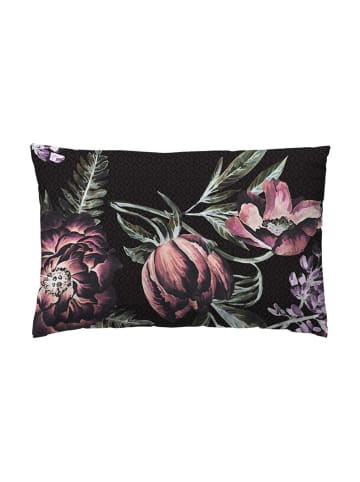 ethere Perkal-Kissenbezug "Adaya" in Schwarz/ Rosa