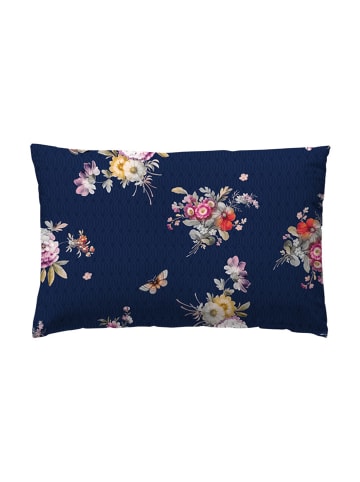 ethere Perkal kussensloop "Kairen" donkerblauw/rood