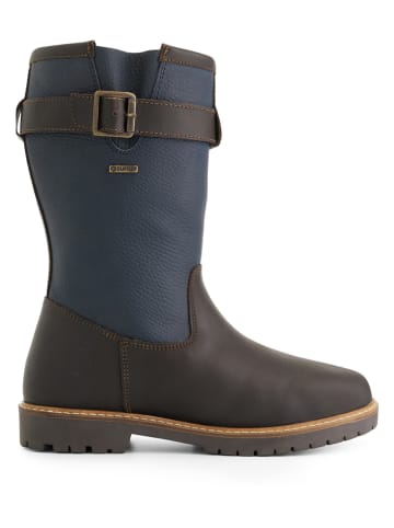 TRAVELIN' Leren laarzen "Finnmark" donkerblauw/bruin