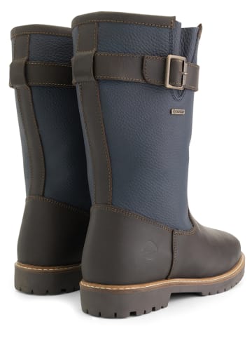 TRAVELIN' Leren laarzen "Finnmark" donkerblauw/bruin