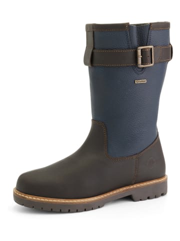 TRAVELIN' Leren laarzen "Finnmark" donkerblauw/bruin