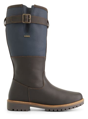 TRAVELIN' Leren laarzen "Grimstadt" donkerblauw/bruin