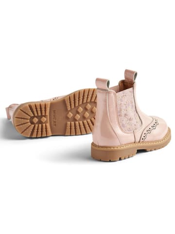 Wheat Leren chelseaboots lichtroze