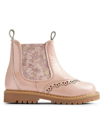 Wheat Leren chelseaboots lichtroze